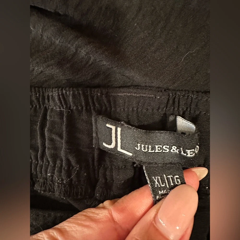 EUC Jules & Leopold Black Dress Pants Wide-Leg Style ANKLE LEIGHT